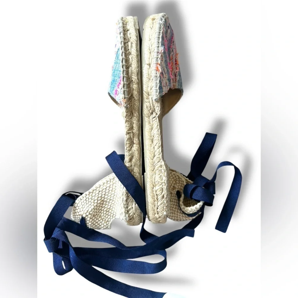 Manebi Striped Espadrille Wrap Sandals